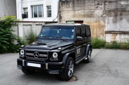 Fekete első fényszóró takaró, fekete LED DRL oldalhelyzetjelzővel Mercedes Benz G-Osztály W463 (1989-up) G65 AMG Design-image-6020245