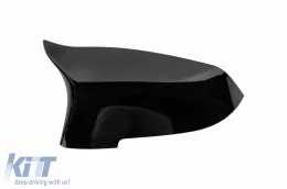 Fekete lakk M-típusú tükörborítás BMW 5-ös F10, F11, 6-os széria F06, F12, F13, 7-es széria F01, F02 standard tükrökhöz-image-6148011