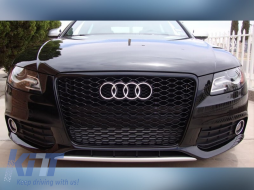 Fekete lakk RS típusú hűtőrács Audi A4 B8 sedan, kombi 2008-2011-image-6145478