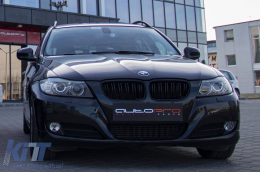 Fekete M3 stílusú dupla lamellás vese hűtőrács BMW 3-as E90 sedan, E91 touring 2008-2012 modellekhez-image-6143315