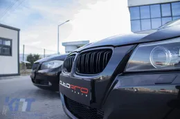 Fekete M3 stílusú dupla lamellás vese hűtőrács BMW 3-as E90 sedan, E91 touring 2008-2012 modellekhez-image-6143318