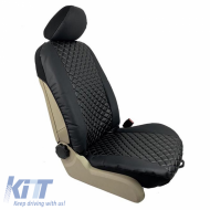 Fél első üléshuzat szett PU Royal fekete 4 részes-image-6292567