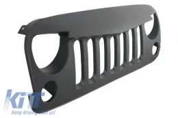 Fém első lökhárító JEEP Wrangler Rubicon JK 07-17, ködlámpával, hűtőráccsal, fekete-image-6048087