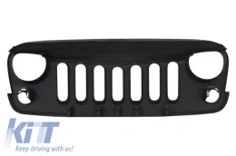 Fém első lökhárító JEEP Wrangler Rubicon JK 07-17, ködlámpával, hűtőráccsal, fekete-image-6048088
