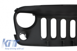 Fém első lökhárító JEEP Wrangler Rubicon JK 07-17, ködlámpával, hűtőráccsal, fekete-image-6048089