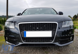 Fendinebbia Copertine Griglie laterali per AUDI A4 B8 8K 2007-2011 S4 Look nera-image-6068035