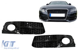Fendinebbia Copertine Griglie laterali per AUDI A4 B8 8K 2007-2011 S4 Look nera-image-6068036