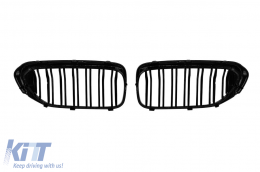 Fényes fekete dupla lamellás vese hűtőrács BMW 5-ös G30, G31 2017-2020 modellekhez-image-6162810