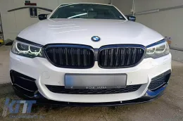 Fényes fekete dupla lamellás vese hűtőrács BMW 5-ös G30, G31 2017-2020 modellekhez-image-6162815
