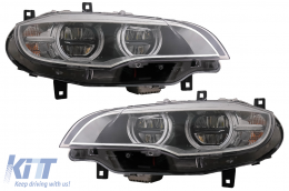 Fényszóró 3D dupla Angel Eye BMW X6 E71 (2008-2012), fekete-image-6083041