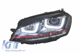 Fényszóró 3D LED DRL Volkswagen Golf 7 VII (2012-2017) piros R20 GTI Look LED dinamikus irányjelzővel-image-6004302