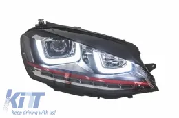Fényszóró 3D LED DRL Volkswagen Golf 7 VII (2012-2017) piros R20 GTI Look LED dinamikus irányjelzővel-image-6004303