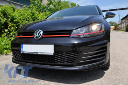 Fényszóró 3D LED DRL Volkswagen VW Golf 7 VII (2012-2017) piros R20 GTI Look LED dinamikus irányjelzővel RHD-image-6022994