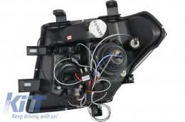 Fényszóró angyalszemes Nissan Navara D40 (2004-2009) / Nissan Pathfinder R51 (2005-2008) fekete-image-6027097