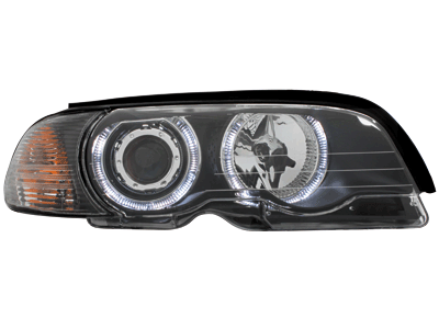 Fényszóró BMW E46 2d 98-01 _ 2 körgyűrű _ fekete-image-5989966