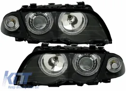 Fényszóró BMW E46 4D 98-01 2 körgyűrűs fekete-image-59380