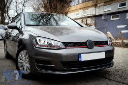 Fényszóró csomag 3D LED dinamikus irányjelzővel, DRL-lel, hűtőráccsal Volkswagen Golf 7 VII (2012-2017) RED R20 GTI Design-image-6101460
