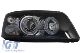 Fényszóró dupla angyalszemes Volkswagen VW Transporter T5 (2003-2009) fekete-image-6021774