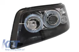 Fényszóró dupla angyalszemes Volkswagen VW Transporter T5 (2003-2009) fekete-image-6021776