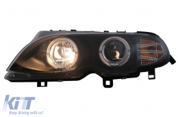 Fényszóró LED Angel Eye BMW E46 Facelift Limousine Touring (2001-2005), Fekete-image-6087906