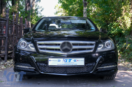 Fényszóró LED DRL Mercedes Benz W204 C-osztály 2011+ Fekete-image-6086398