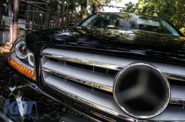 Fényszóró LED DRL Mercedes Benz W204 C-osztály 2011+ Fekete-image-6086405