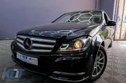 Fényszóró LED DRL Mercedes Benz W204 C-osztály 2011+ Fekete-image-6095140