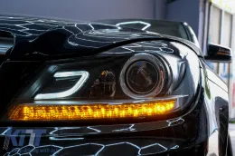 Fényszóró LED DRL Mercedes Benz W204 C-osztály 2011+ Fekete-image-6095143
