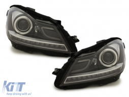 Fényszóró LED DRL Mercedes Benz W204 C-osztály 2011+ Fekete-image-65765