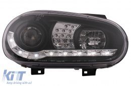 Fényszóró LED DRL VW Golf IV 4 Cabriolet ferdehátú Variant (09.1997-09.2003) Fekete-image-6093997
