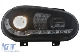 Fényszóró LED DRL VW Golf IV 4 Cabriolet ferdehátú Variant (09.1997-09.2003) Fekete-image-6094000