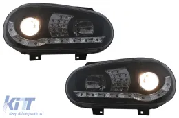 Fényszóró LED DRL VW Golf IV 4 Cabriolet ferdehátú Variant (09.1997-09.2003) Fekete-image-6094001