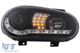 Fényszóró LED DRL VW Golf IV 4 Cabriolet ferdehátú Variant (09.1997-09.2003) Fekete-image-6094007