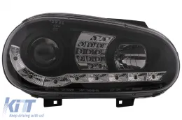 Fényszóró LED DRL VW Golf IV 4 Cabriolet ferdehátú Variant (09.1997-09.2003) Fekete-image-6094010
