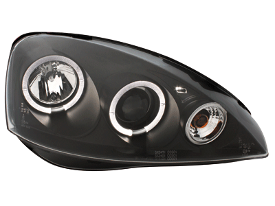 Fényszóró Opel Corsa C (2000-2006) 2 körgyűrűs fekete-image-5992803