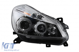 Fényszóró Renault Clio MK3 01-05, 2 körgyűrűs, fekete-image-6127979