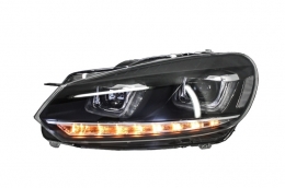 Fényszóró VW Golf 6 VI 08-13 Golf 7 3D LED DRL U-Design dinamikus irányjelzővel és R20 teljes LED hátsó lámpával-image-6021151