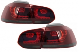 Fényszóró VW Golf 6 VI 08-13 Golf 7 3D LED DRL U-Design dinamikus irányjelzővel és R20 teljes LED hátsó lámpával-image-6021153