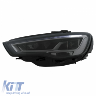 Fényszórók Audi A3 8V 12-16 DRL Full LED & LED irányjelző fekete H7 motorral-image-6290023