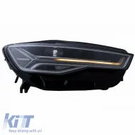 Fényszórók Audi A6 4G C7 11-18 DRL Full LED Matrix Design & Dinamikus irányjelző fekete, állítómotorral-image-6290716