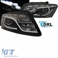 Fényszórók Audi Q5 8R 08-12 TRU DRL Fekete H7 motorral Depo-image-6290077