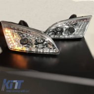 Fényszórók Ford Focus 04-08 DRL & LED irányjelzővel króm H1/H1 JunYan-image-6289961