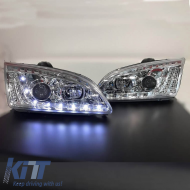 Fényszórók Ford Focus 04-08 DRL & LED irányjelzővel króm H1/H1 JunYan-image-6289962