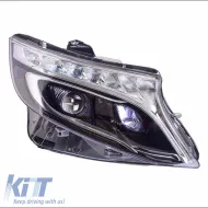 Fényszórók Mercedes-Benz Vito W447 14+ DRL LED csíkos & dinamikus LED irányjelzős fekete, motorral-image-6289996