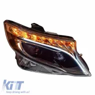 Fényszórók Mercedes-Benz Vito W447 14+ DRL LED csíkos & dinamikus LED irányjelzős fekete, motorral-image-6289999