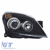 Fényszórók Opel Astra H 04-09 Angel Eyes Fekete H7/H7 motorral Depo-image-6290532