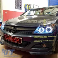 Fényszórók Opel Astra H 04-09 Angel Eyes Fekete H7/H7 motorral Depo-image-6290539