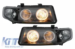 Fényszórók SEAT Leon (1999-2004) / Seat Toledo (1999-2004) Angel Eyes Fekete CCFL-image-6044934
