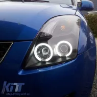 Fényszórók Suzuki Swift 05-10 CCFL Angel Eyes Fekete H1/H1 Sonar-image-6290625