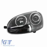Fényszórók VW Golf V (5) 03-08 Projectors GTI / R32 Look Fekete H7/H7 motorral & E-jellel Carner-image-6289939